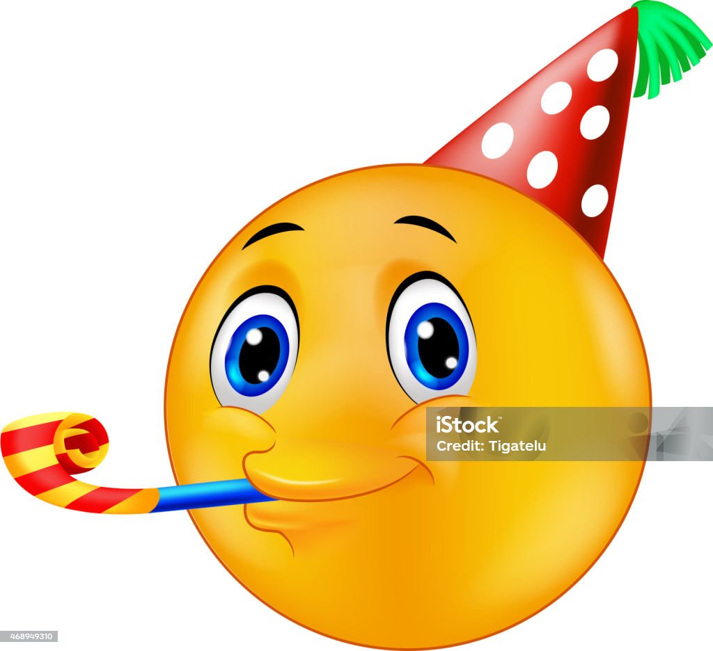 Cartoon Smiling Emoticon Going To A Party Stock Illustration - Download  Image Now - Emoticon, Party - Social Event, 2015 - iStock
