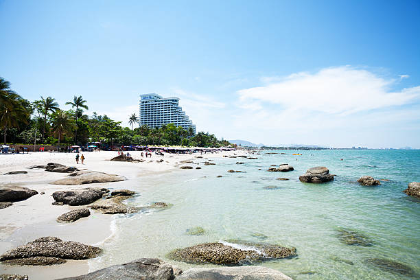 Beach side swimming pool at resort Thailand