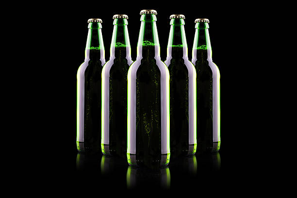 istock Bottle of beer with drops 468957015
