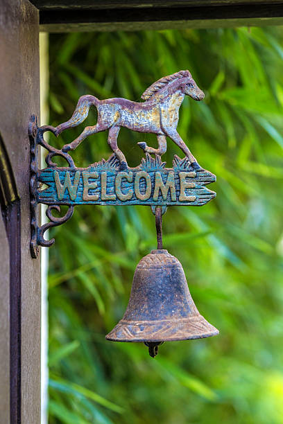 istock Metal sign welcome. 468957062