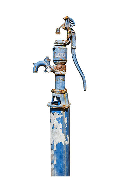istock Old manual water pump isolated on white 468959916