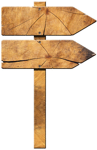 istock Wooden Directional Sign - Two Arrows 468960186