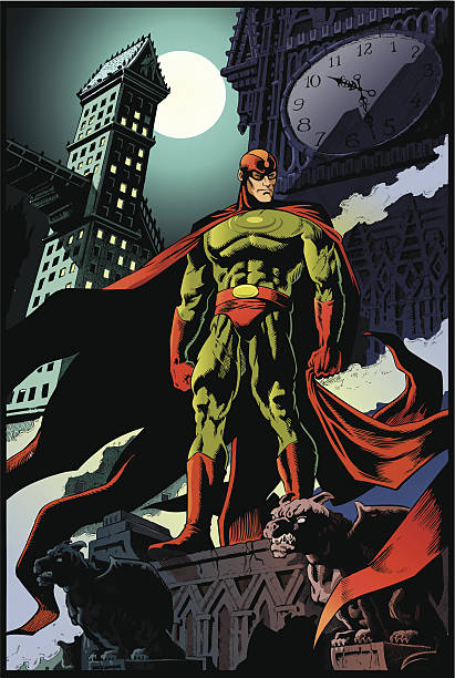 ミステリースーパーヒーローのポスター - valiant点のイラスト素材／クリップアート素材／マンガ素材／アイコン素材