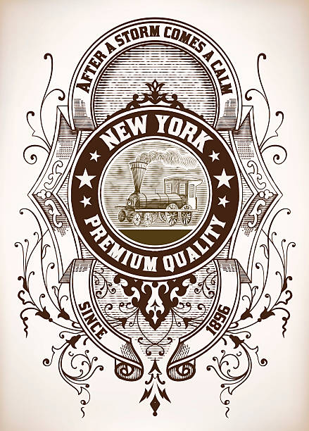 retro-design - engraved image engraving victorian style old fashioned stock-grafiken, -clipart, -cartoons und -symbole