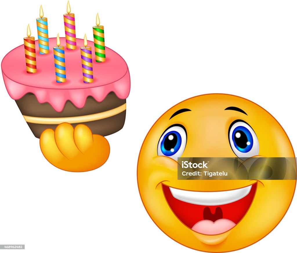 웃는 이모티콘 말풍선이 있는 쥠 생일 케이크 2015년에 대한 스톡 벡터 아트 및 기타 이미지 - 2015년, 구, 귀여운 -  Istock