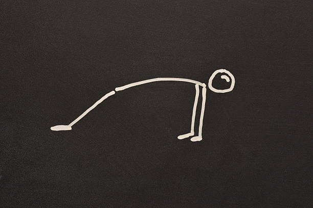 yoga Back Bend Pose - Purvottanasana on blackboard