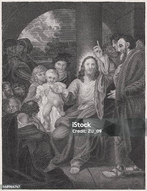 Jesus O Amigo De Crianças - Arte vetorial de stock e mais imagens de Bíblia - Bíblia, Criança, Cristianismo