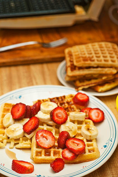 istock Waffles with Strawberries and Bananas 468966301