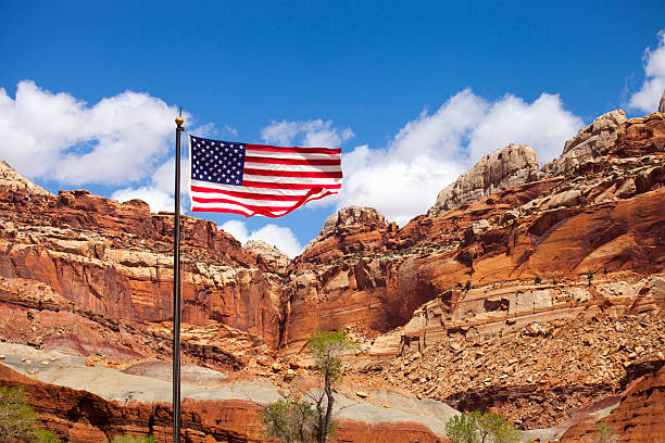 istock American flag Capitol Reef National 468966704
