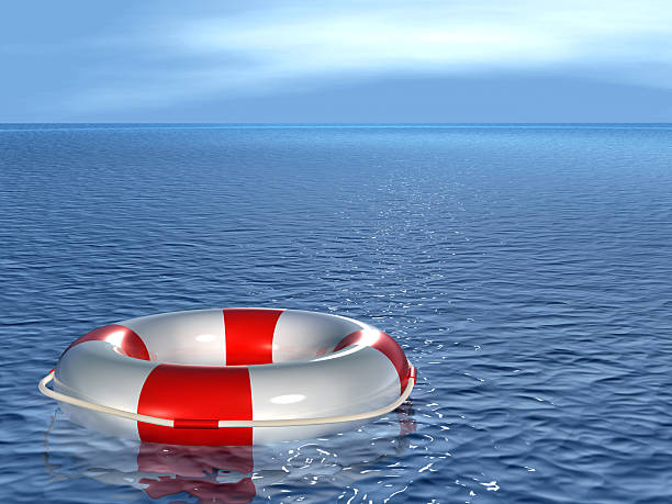 istock Lifebuoy, floating on sea 468967116