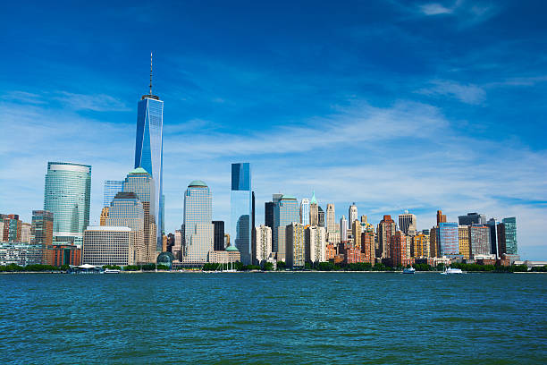 istock Lower Manhattan skyline featuring the New One World Trade Center 468967456