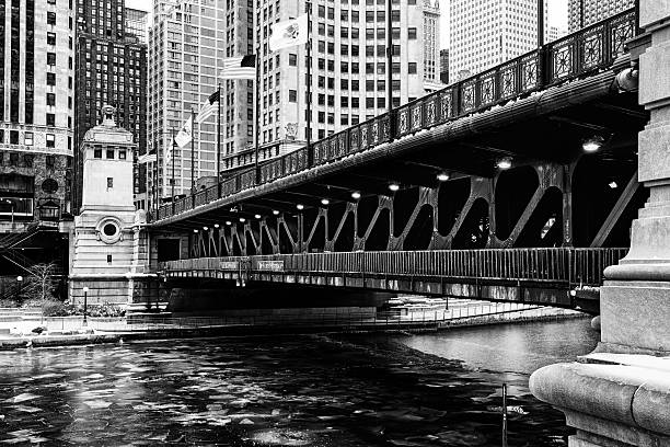 istock Michigan Avenue Bridge in Winter, downtown Chicago 468967982