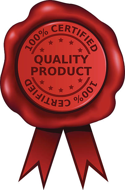 certyfikat jakości produktu - rubber stamp quality control branding security stock illustrations