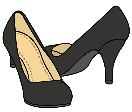 Hand drawing of a  black pumps