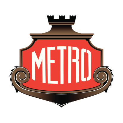 Vector sign of station metro in Paris, isolated from background.