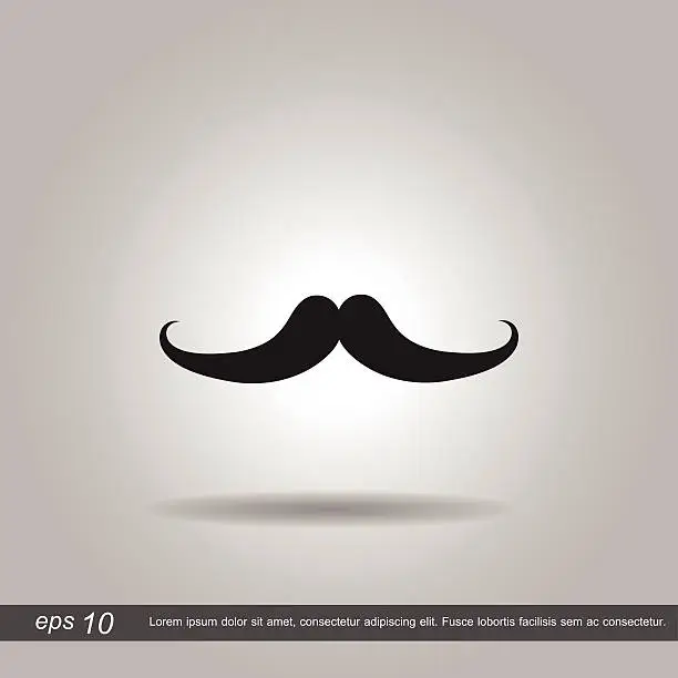 Vector illustration of hipster mustache icon vector illustration eps10 on grey backgrou