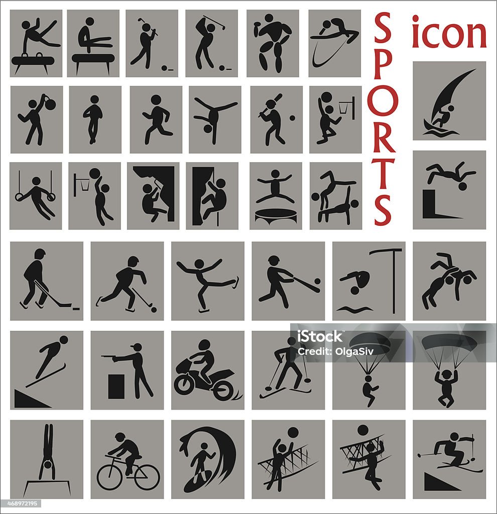 sport icons Image of a large number of icons with razlitnymi sports. Golf stock vector