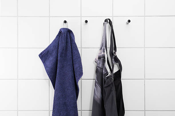 istock Blue towel and a black swimsuit 468972312