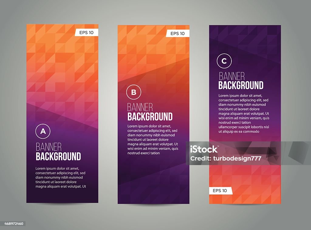 Abstract banner design Abstract banner design, gradient triangle style. Vector  2015 stock vector