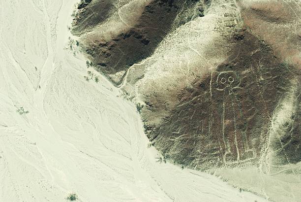 o astronauta linhas de nazca, no deserto, peru - birds eye chilli - fotografias e filmes do acervo