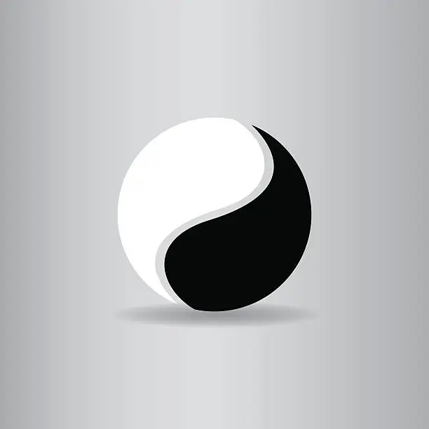 Vector illustration of yin yang flat icon  vector illustration eps10