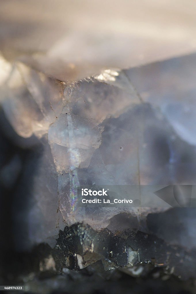 Makro Pyrit & Quarz Mineralien - Lizenzfrei Einzahlungsbeleg Stock-Foto