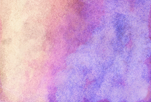 An hand painted abstract watercolor painting. The prominent colors in this painting are pastel shades of orange, pink and purple. There is a slight texture throughout the painting. It would make a great background for a design.