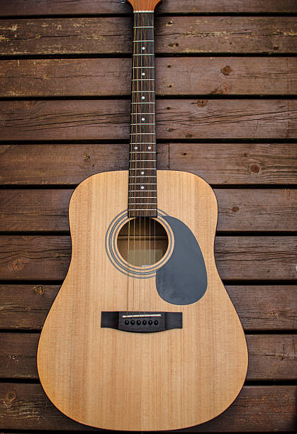 istock Guitar laying on wood 468977295