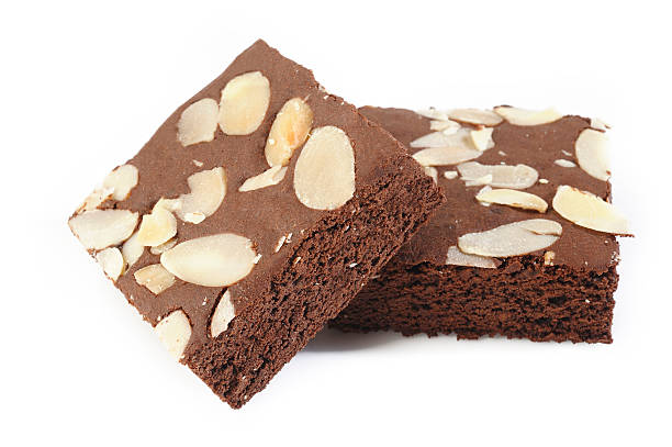 istock chocolate and almond brownies on white 468978333