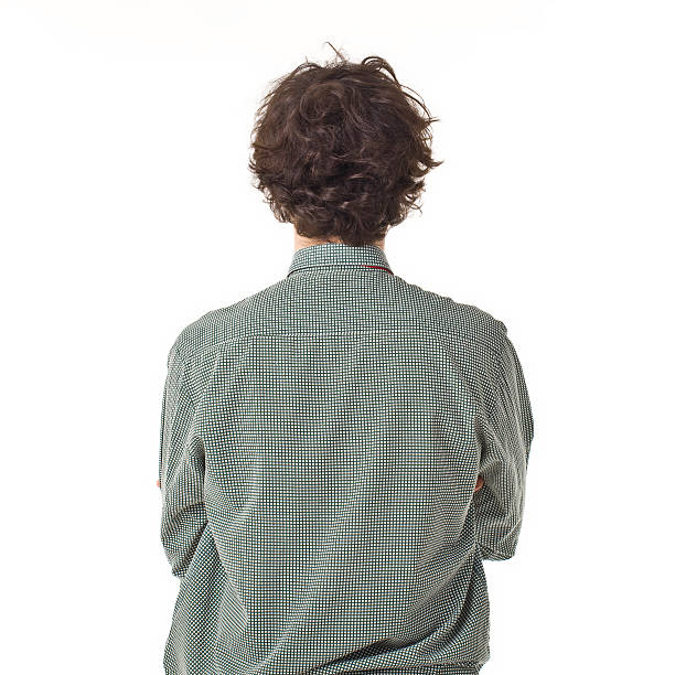 istock Young Man Back Portrait With Curly Hair. 468978706
