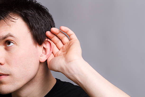 istock Portrait of young casual man which overhears conversation 468980178