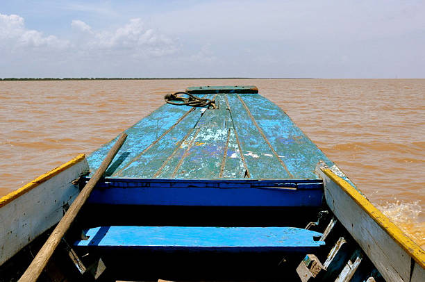 Canoe on Lake stock photo