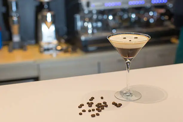 Coffee martini alcoholic cocktail mix drink