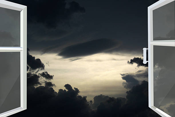 istock opened window to the dark night heaven 468981256
