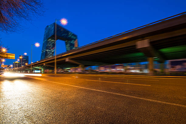 istock Urban highway traffic at night 468984630