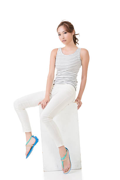 istock Asian woman sit and pose 468985103