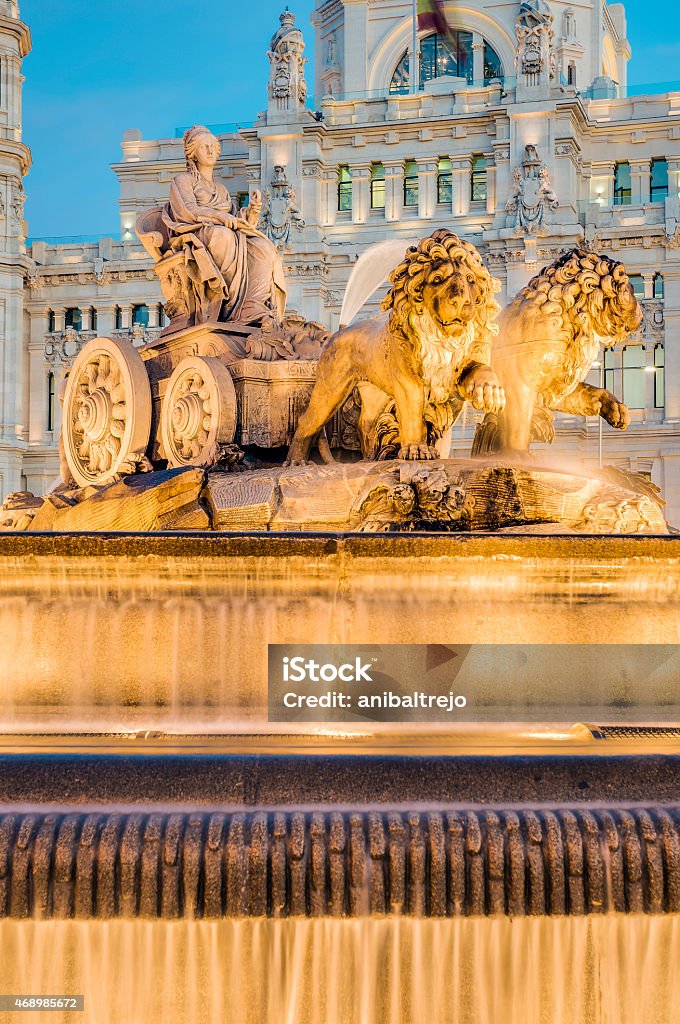 Cibeles Fountain at Madrid, Spain Cibeles Fountain located downtown Madrid, Spain 2015 Stock Photo