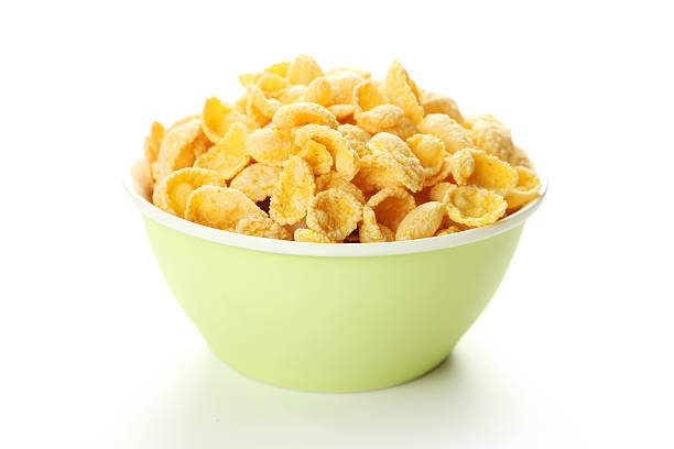 istock Bowl of corn flakes isolated on white 468986122