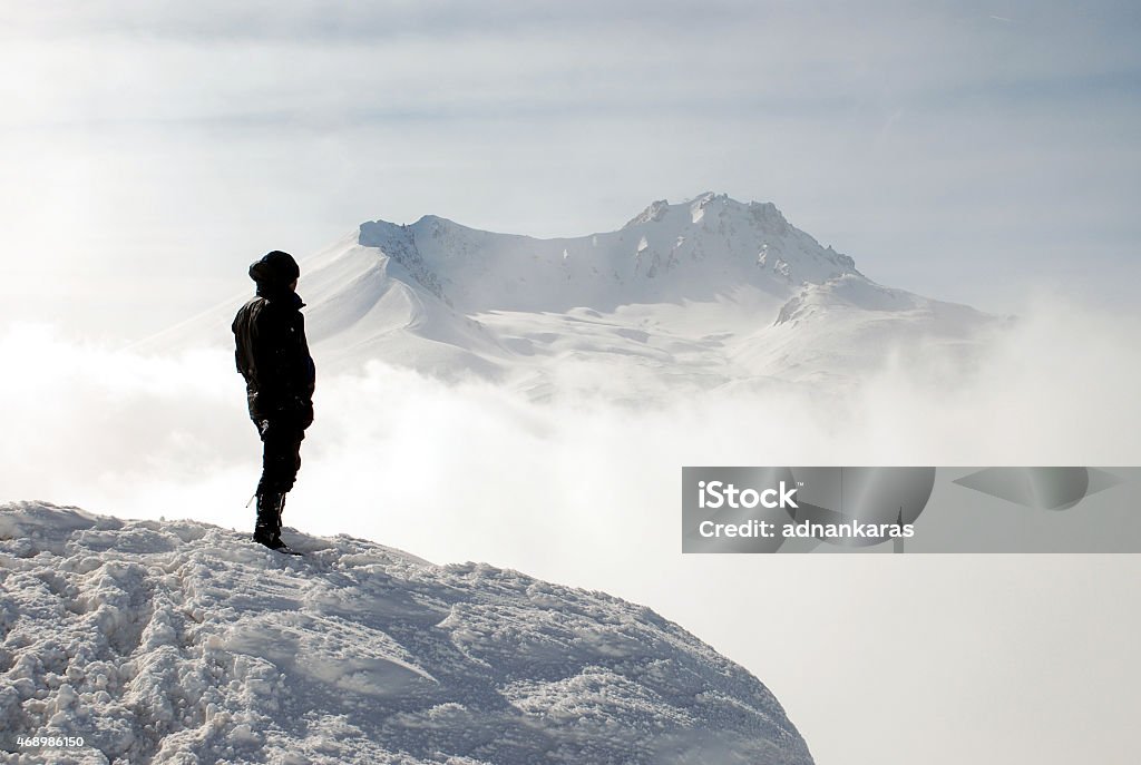 mountaineer A climber on Mount Erciyes Loneliness Stock Photo