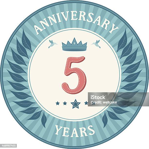 Ilustración de Cinco Años Tarjeta De Aniversario y más Vectores Libres de Derechos de 4-5 años - 4-5 años, 5° Aniversario, Aniversario