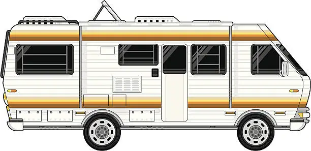 Vector illustration of Cartoon RV Recreational Vehicle