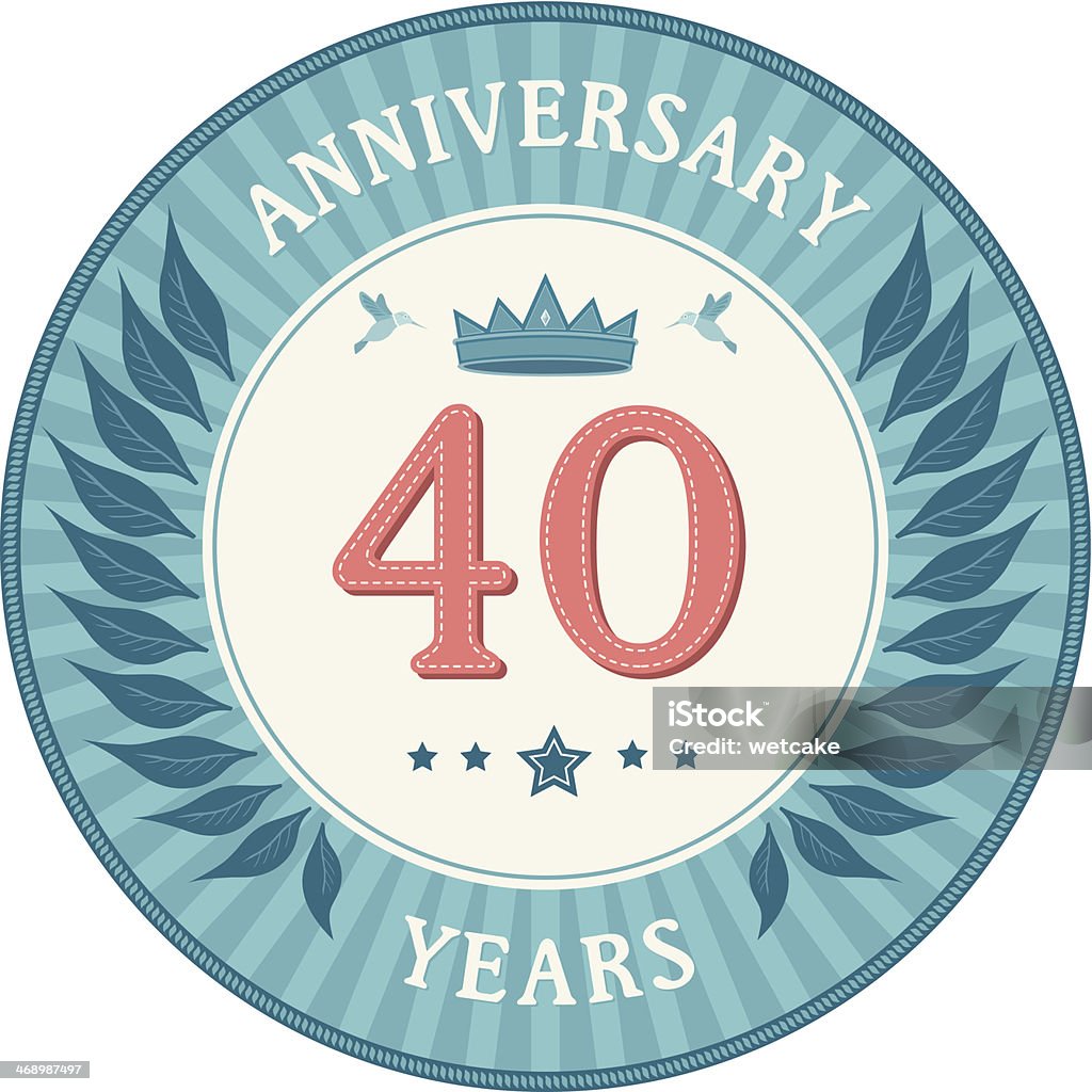 40 lat rocznica identyfikatora - Grafika wektorowa royalty-free (40-44 lata)