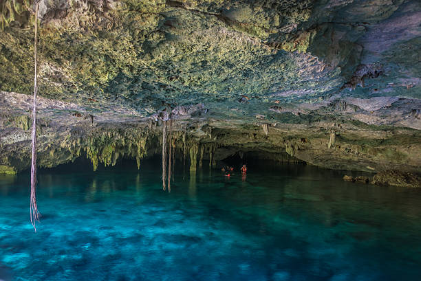 istock Snorkeling Cenote cavern at Tulum. Cancun. Traveling Through Mex 468987582