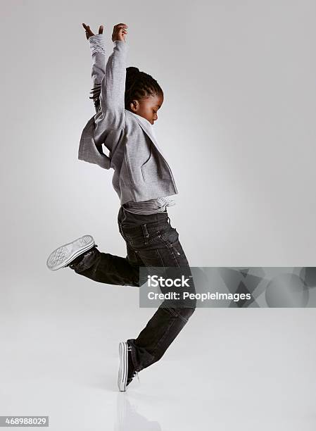 Working On His Hip Hop Routine Stock Photo - Download Image Now - Child, Dancing, Jumping