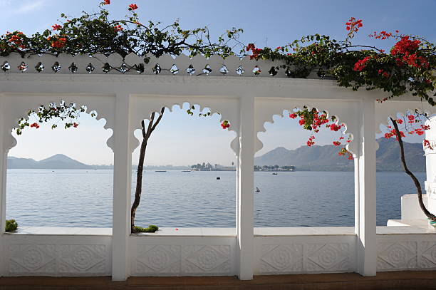 View from Lake Palace, India View from the terrace at Lake Palace, India. lake palace stock pictures, royalty-free photos & images