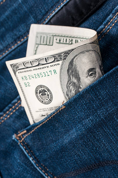 現金のジーンズ - pocket inside of jeans empty ストックフォトと画像
