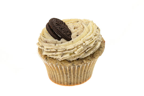 istock Cupcake with a chocolate cookie and buttercream topping 468991439