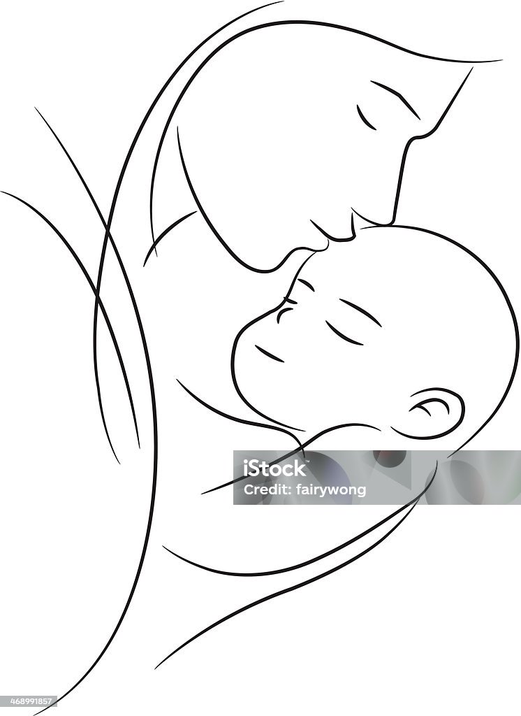 Mother holding her sleeping baby Mother holding her sleeping baby on white,vector illustration. Mother stock vector