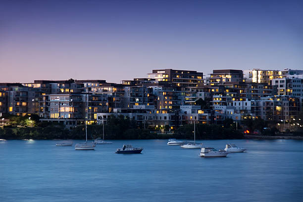 sydney apartamenty, meadowbank - sydney australia sydney harbor australia night zdjęcia i obrazy z banku zdjęć