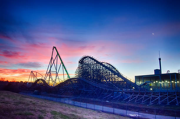 istock curves of a roller Coaster at Sunset or sunrise 468992430